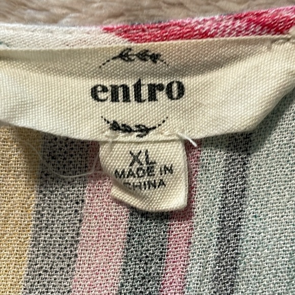 Entro Women Jumpsuit XL Pink Colorful Striped Longline Contemporary Causal - Picture 10 of 17